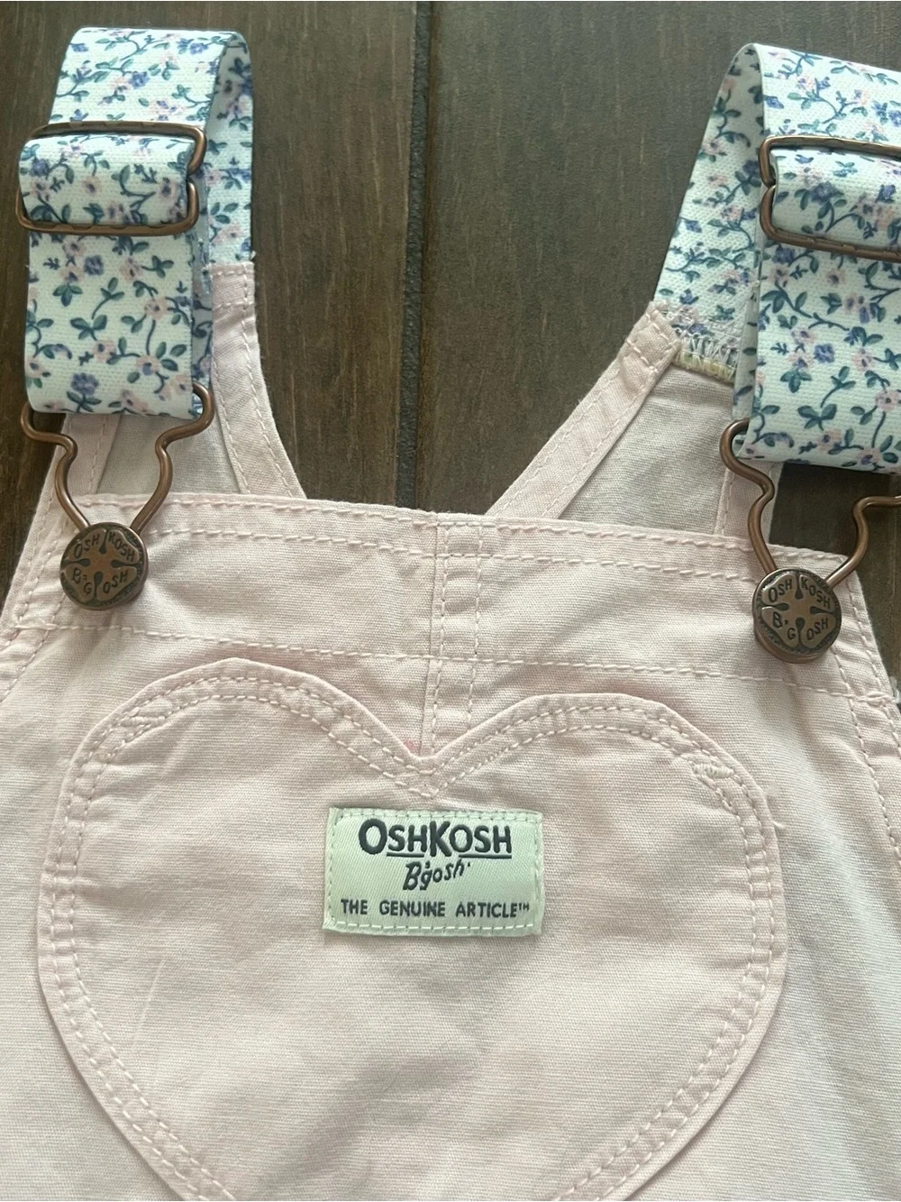 Osh Kosh B'Gosh Pink Heart Floral Shortall Overalls size 4T New with Tags